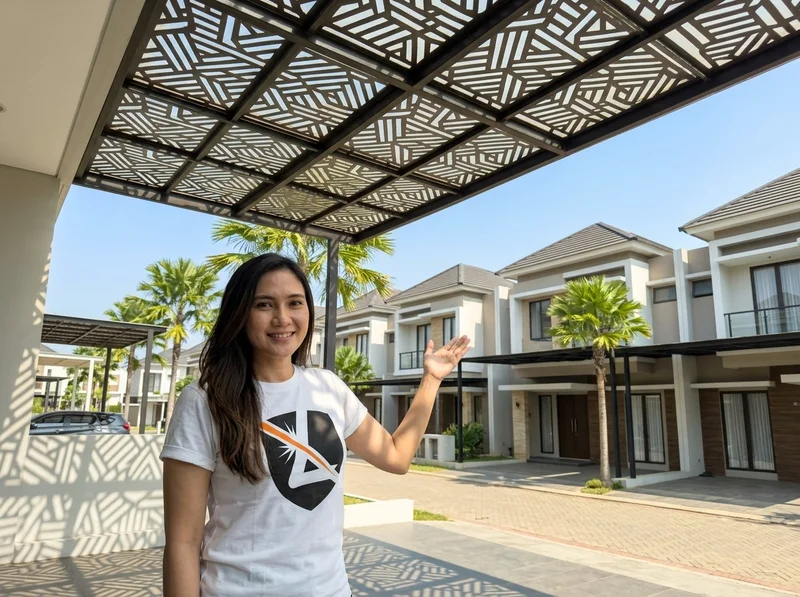 Kanopi laser cutting rumah di Palembang tahan panas ekstrem dan hujan lebat