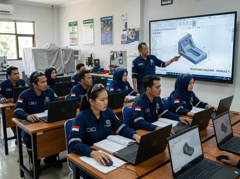 Suasana Pelatihan Teknis Operasional Mesin CNC Laser untuk Tim Produksi